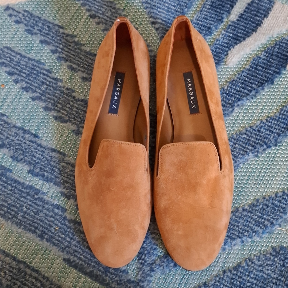 MARGAUX sz 38W, (US 7.5-8), suede Venetian loafers in Terracotta.  New